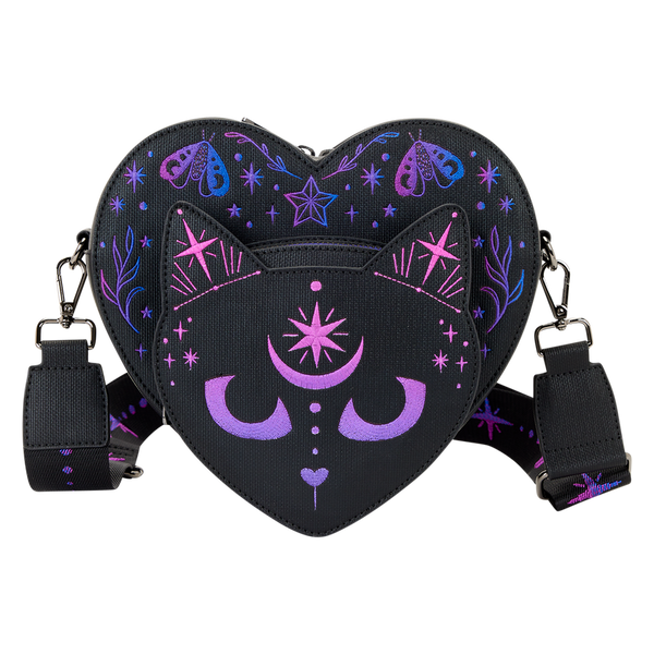 Loungefly Neon Cat Heart Figural Crossbody Bag