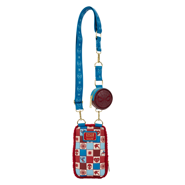 Spider-Man Sherpa Cell Phone Crossbody Bag with Coin Bag