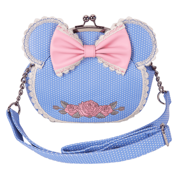 Minnie Mouse Floral and Lace Kisslock Crossbody Bag