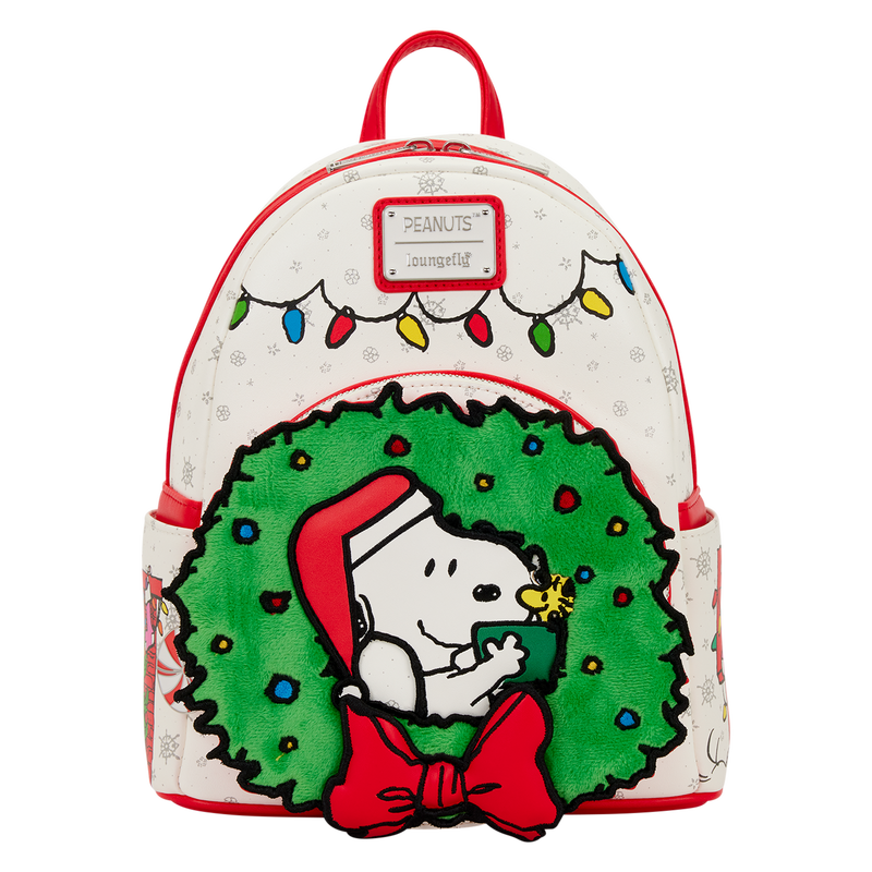 Peanuts Snoopy & Woodstock Holiday Plush Wreath Mini Backpack