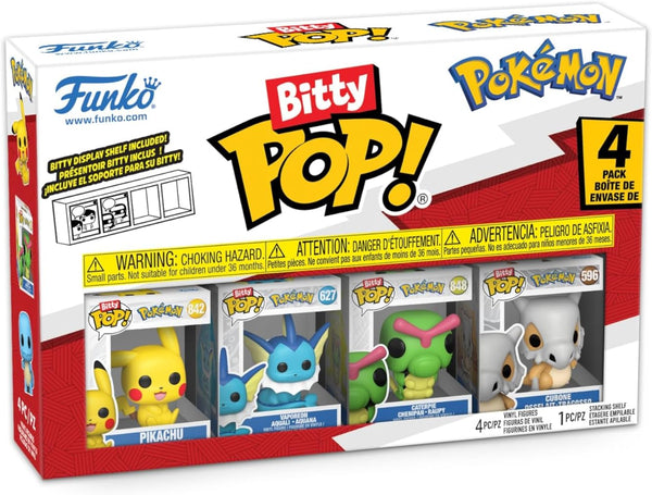 Funko Bitty Pop! 4-Pack: Pokémon - Pikachu, Vaporeon, Caterpie & Cubone