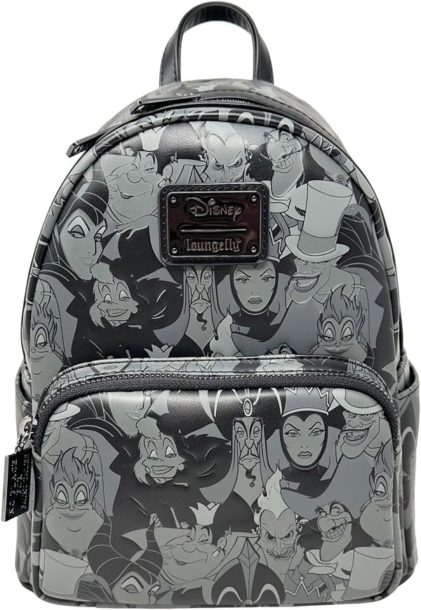 Loungefly Disney Villains Debossed All-Over Print Double Strap Shoulder Bag