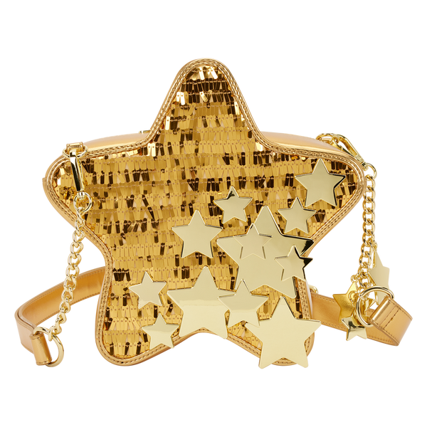Loungefly Gold Star Sequin Figural Crossbody Bag