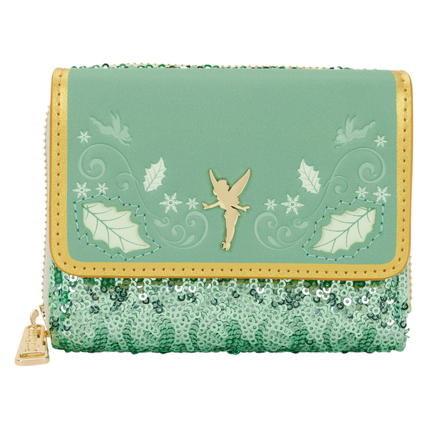 Peter Pan Tinker Bell Holiday Sequin Tri-Fold Wallet