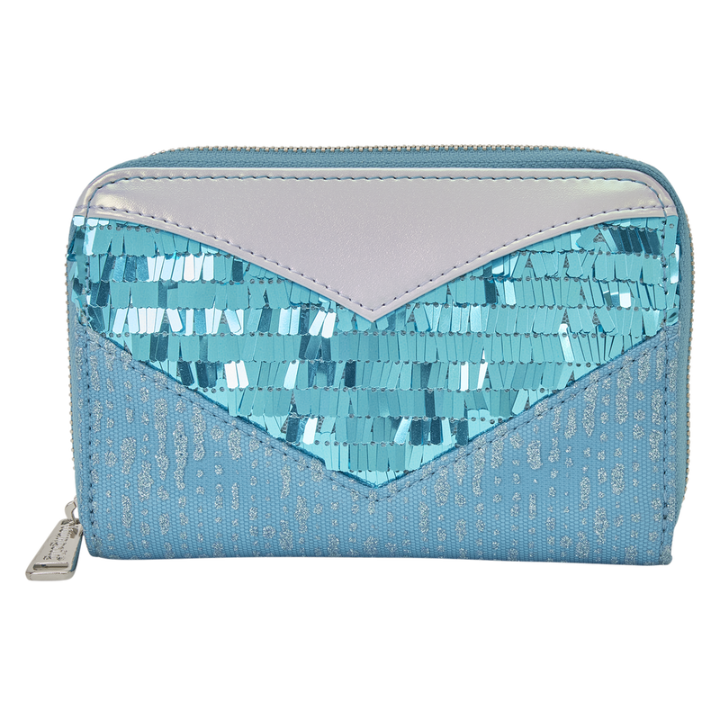Frozen Princess Elsa Glitter Sequin Cosplay Zip Around Wallet