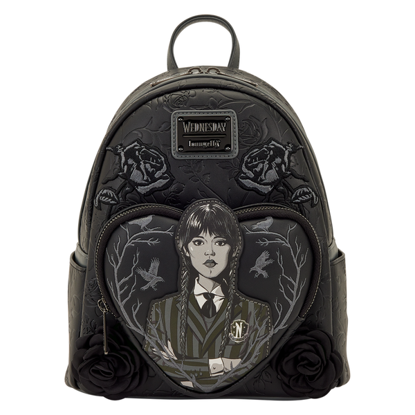 Wednesday Black Roses Mini Backpack